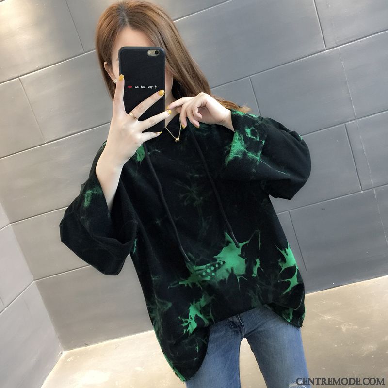 Sweat À Capuche Femme Tendance Une Veste Hoodies Baggy L'automne Bleu Rouge