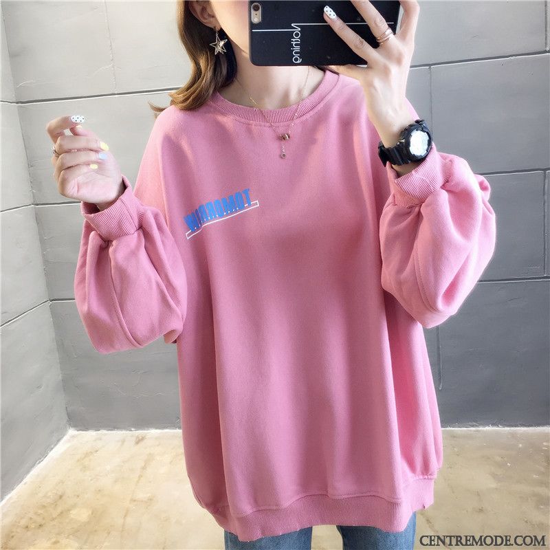 Sweat À Capuche Femme Une Veste Col Rond Tendance Longues Baggy Hoodies Blanc