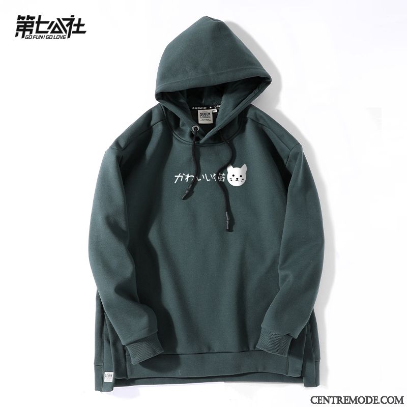 Sweat À Capuche Femme Une Veste Fantaisie Tendance L'automne Hoodies Épaissir Vert