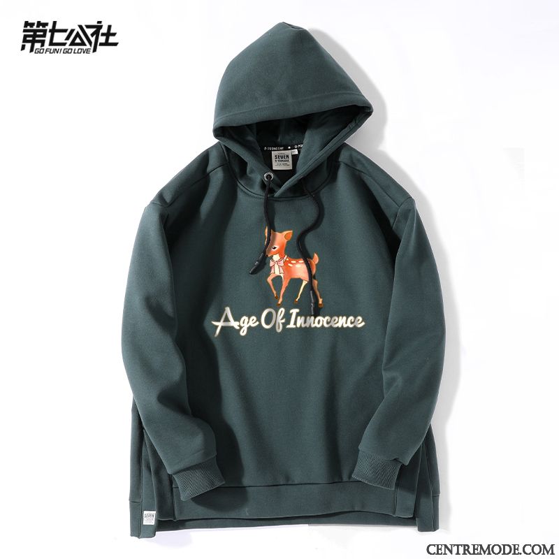 Sweat À Capuche Femme Une Veste Fantaisie Tendance L'automne Hoodies Épaissir Vert