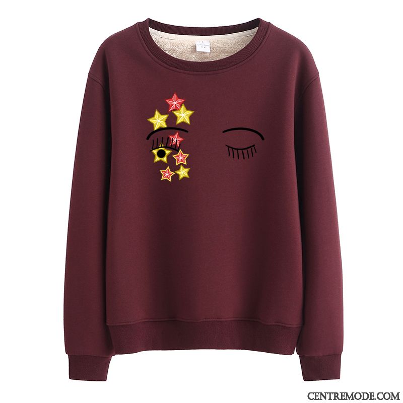 Sweat À Capuche Femme Une Veste Plus De Velours Manteau Hoodies Chauds L'automne Noir Rose