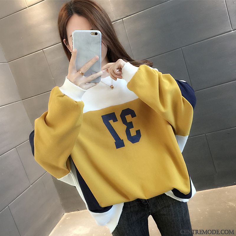 Sweat À Capuche Femme Une Veste Tendance Hoodies Légère Printemps L'automne Jaune