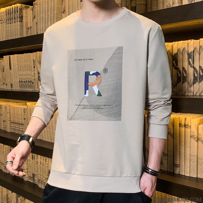 Sweat À Capuche Homme Baggy Printemps T-shirt Long Une Veste L'automne Tendance Blanc