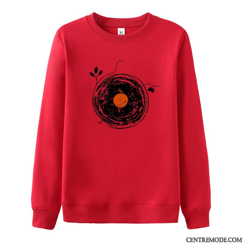 Sweat À Capuche Homme Chemise En Bas Hiver L'automne Plus De Velours Col Rond Les Adolescents Gris Clair