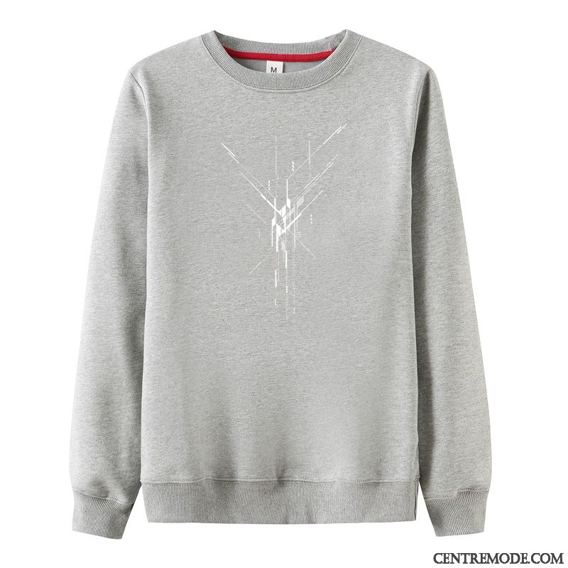 Sweat À Capuche Homme Les Adolescents Col Rond Manteau Grande Taille Épaissir Baggy Noir