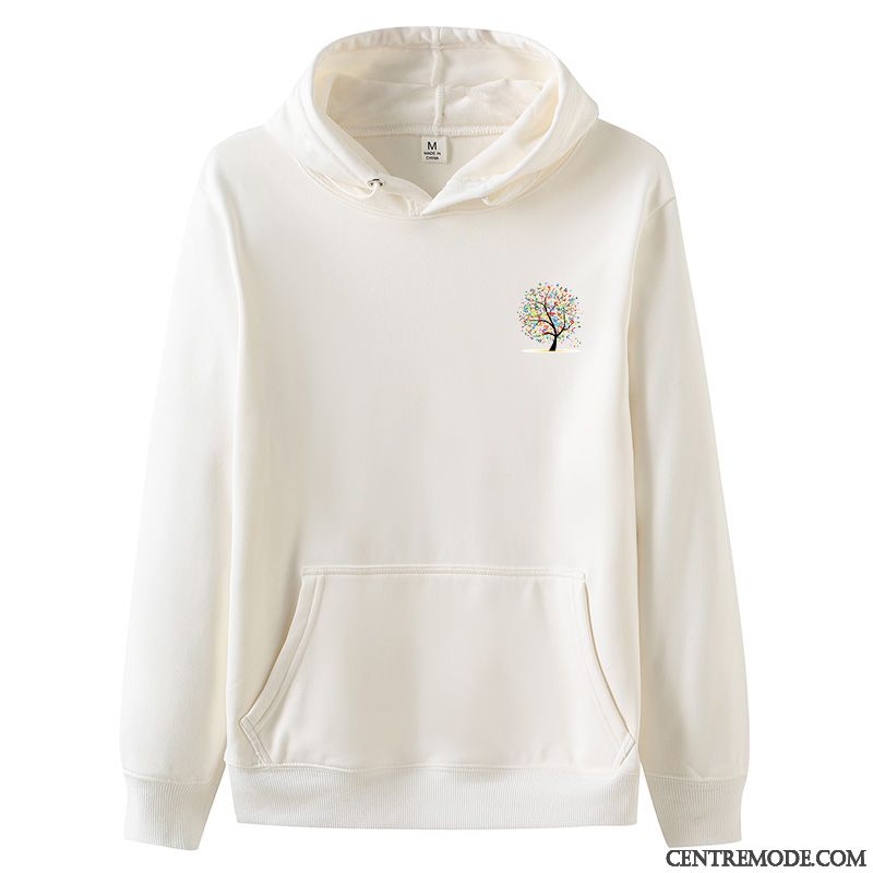 Sweat À Capuche Homme Tendance Plus De Velours Étudiant Haute Manteau Junior Noir