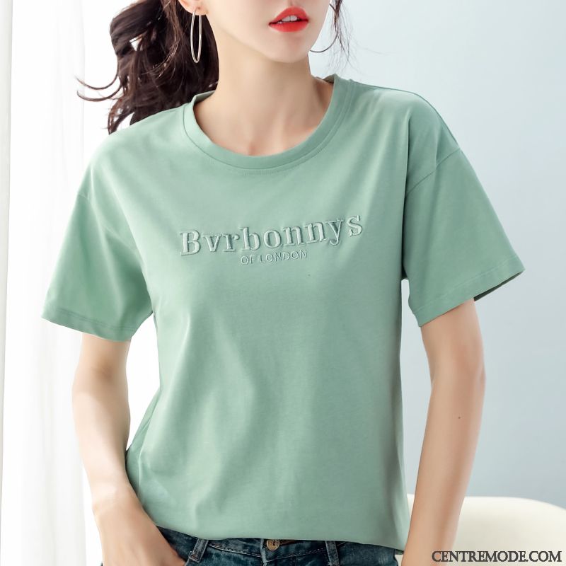 T-shirts Femme Tendance Court Été Une Veste Courte Ultra Rouge Vert