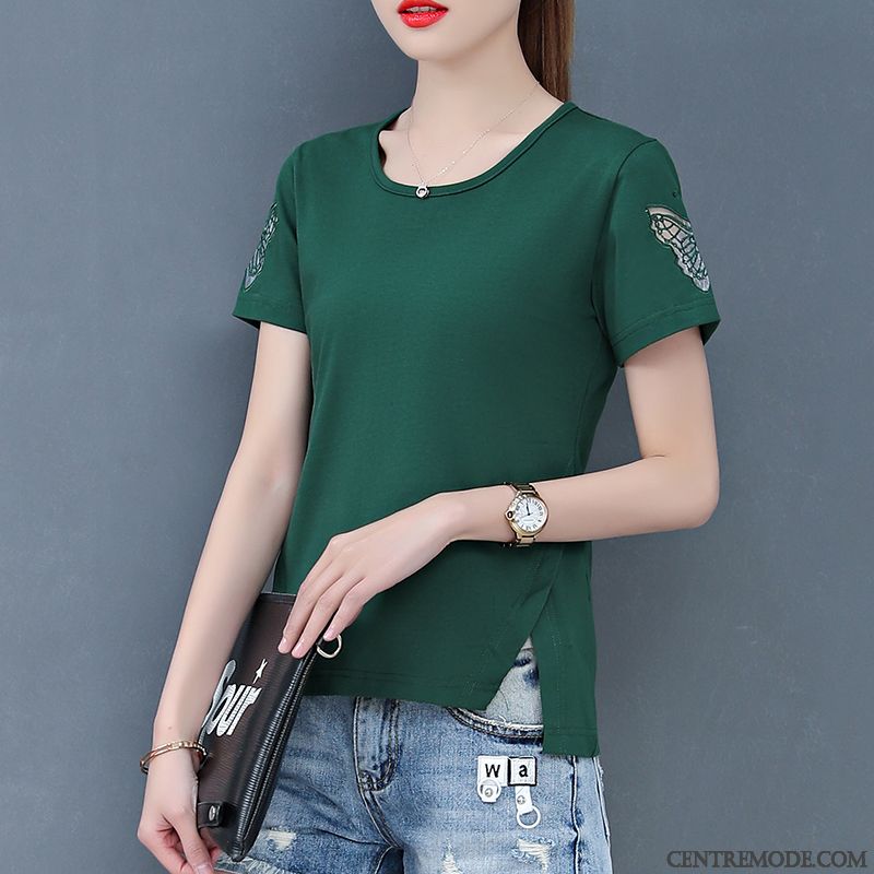 T-shirts Femme Une Veste Mode Été Chemise En Bas Gros Printemps Blanc Vert