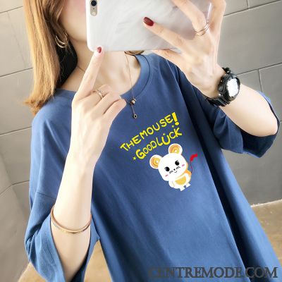 T-shirts Femme Une Veste Étudiant Baggy Demi Manche Été Courte Vert