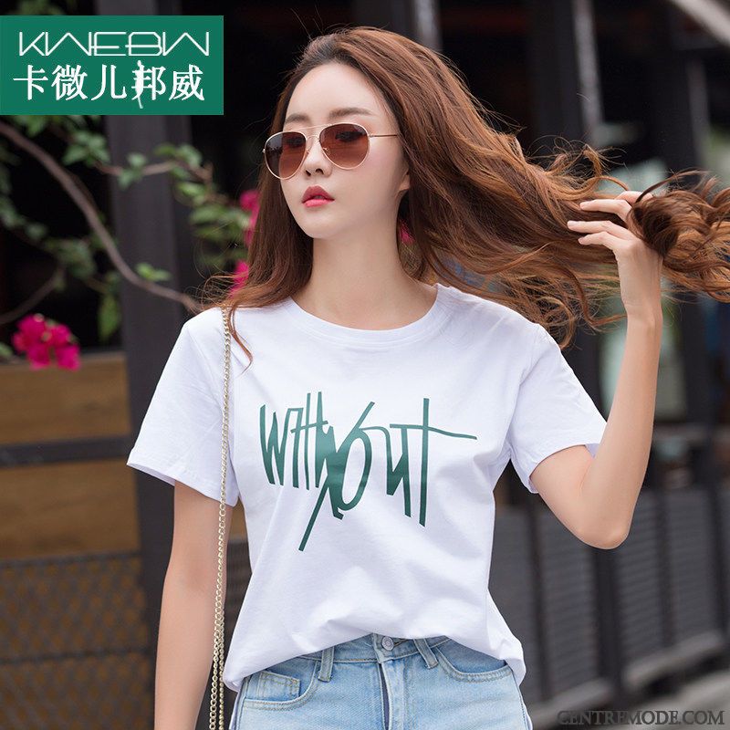 T-shirts Femme Été Décontractée Courte Demi Manche Une Veste Mode Noir Vert