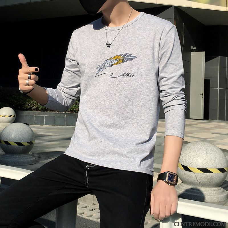 T-shirts Homme Baggy Sport T-shirt Long Légère Décontractée Chemise En Bas Pure Noir