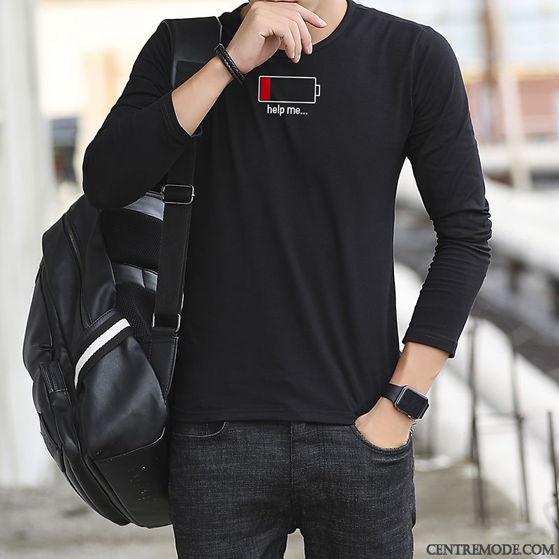 T-shirts Homme Beau Légère Étudiant L'automne Chemise En Bas Les Adolescents Bleu