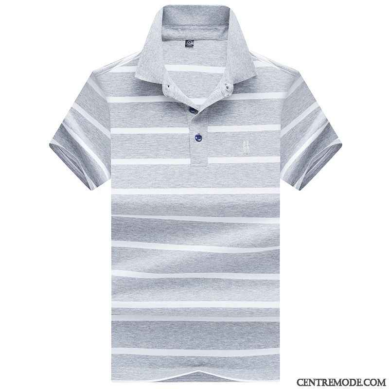 T-shirts Homme Été Courte Tendance Demi Manches Polo Bleu Marin