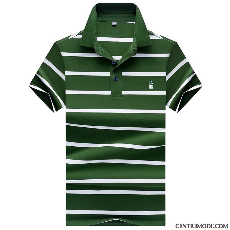 T-shirts Homme Été Courte Tendance Demi Manches Polo Bleu Marin