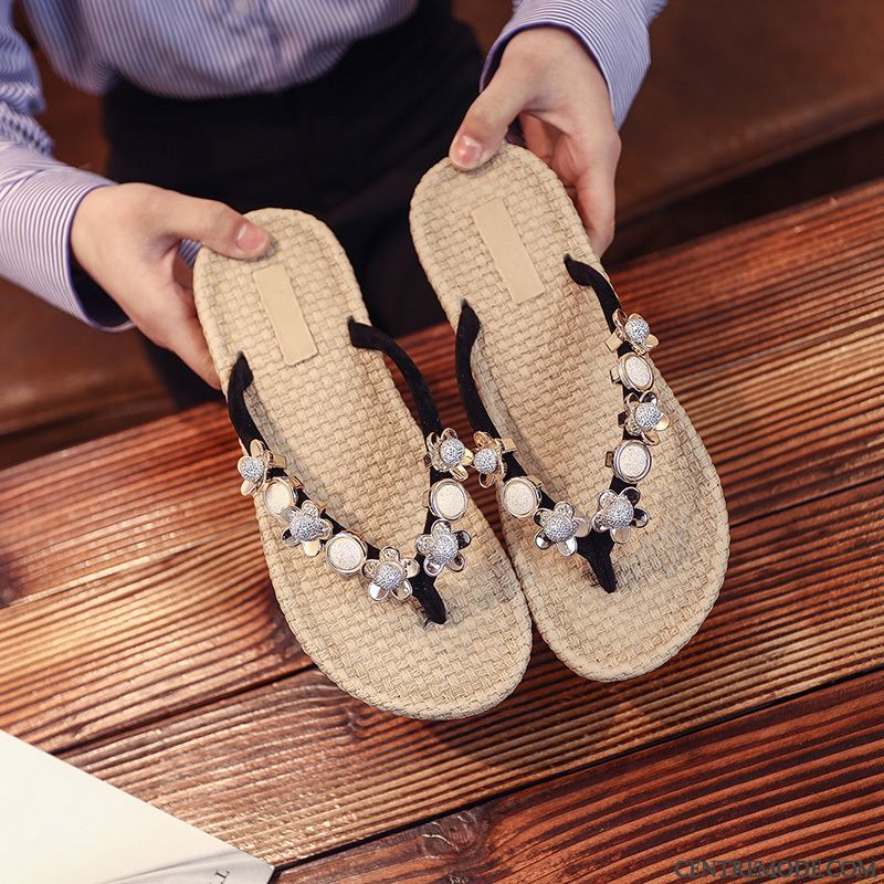 Tongs Femme Décontractée Tendance Plage Outwear Été Tongs Chaussons Rouge