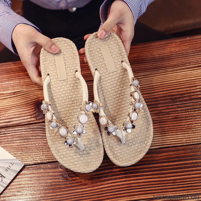 Tongs Femme Décontractée Tendance Plage Outwear Été Tongs Chaussons Rouge