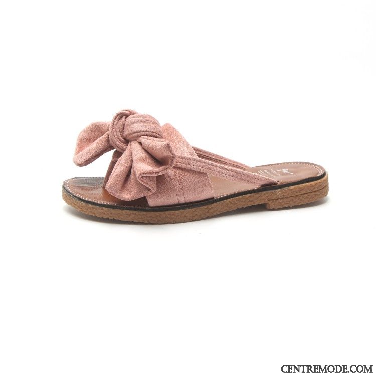 Tongs Femme Tongs Chaussons Outwear Mode Été Plates Plage Rouge Rose