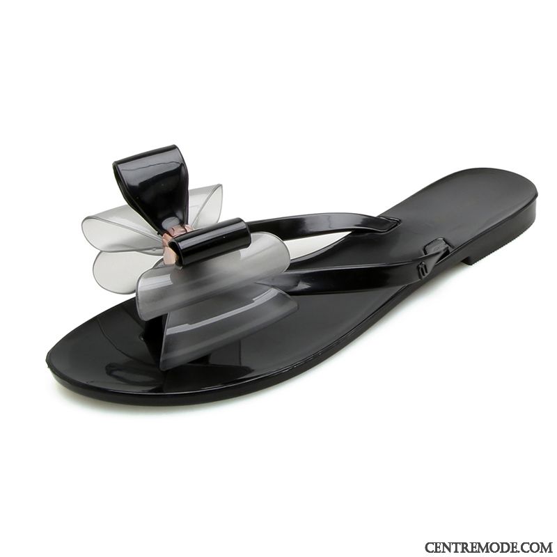 Tongs Femme Étudiant Plage Fille Grande Taille Été Plates Noir