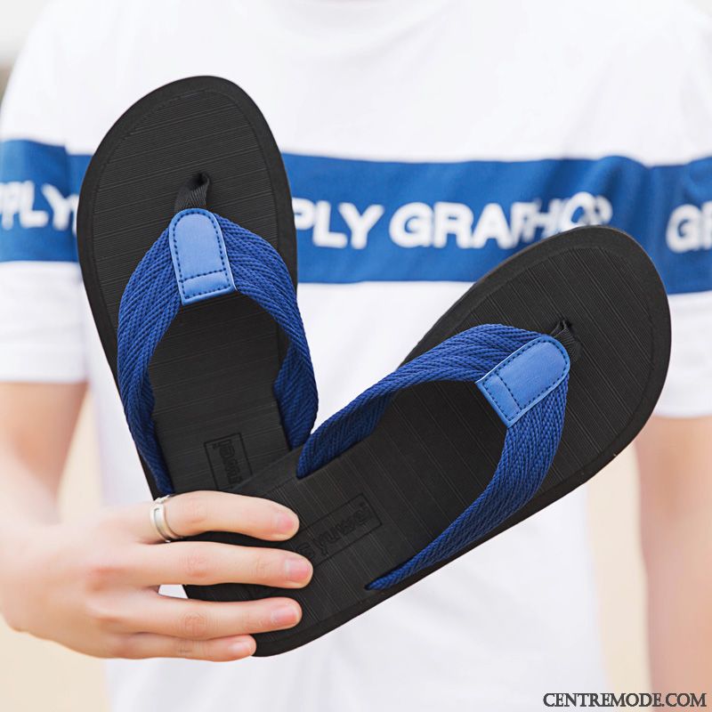 Tongs Homme Antidérapant Plage Décontractée Grande Taille Tongs Chaussons Tendance Brun