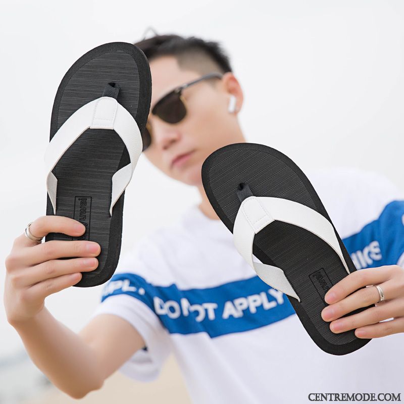 Tongs Homme Antidérapant Plage Décontractée Grande Taille Tongs Chaussons Tendance Brun