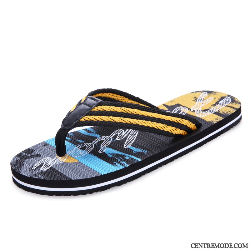 Tongs Homme Antidérapant Plage Décontractée Grande Taille Tongs Chaussons Tendance Brun