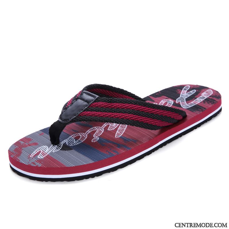 Tongs Homme Antidérapant Plage Décontractée Grande Taille Tongs Chaussons Tendance Brun