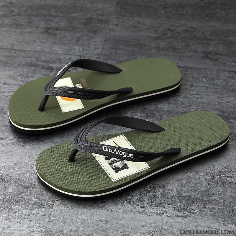 Tongs Homme Antidérapant Sandales Confortable Jours Décontractée Tendance Vert