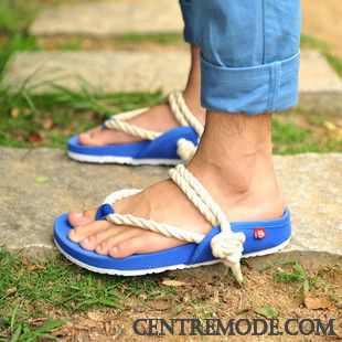 Tongs Homme Créateur De Tendances Mode Tongs Chaussons Paille Plage Été Gris
