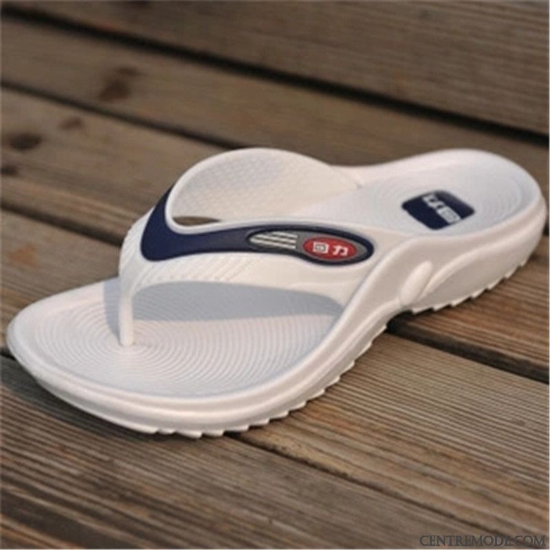 Tongs Homme Femme Antidérapant De Maison Plage Tongs Chaussons Décontractée Bleu Foncé