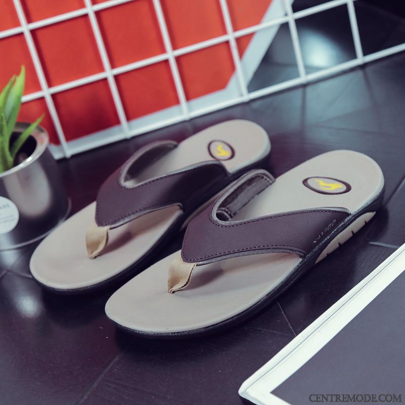 Tongs Homme Jours Sandales Personnalité Populaire Mode Plage Noir