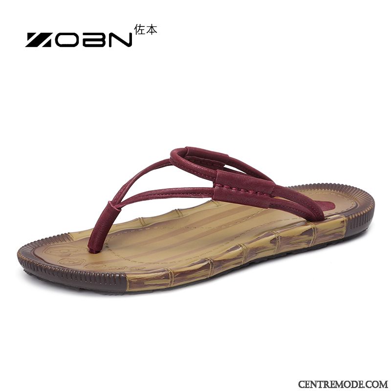 Tongs Homme Mode Plage Tongs Chaussons Été Sandales Derbies Noir