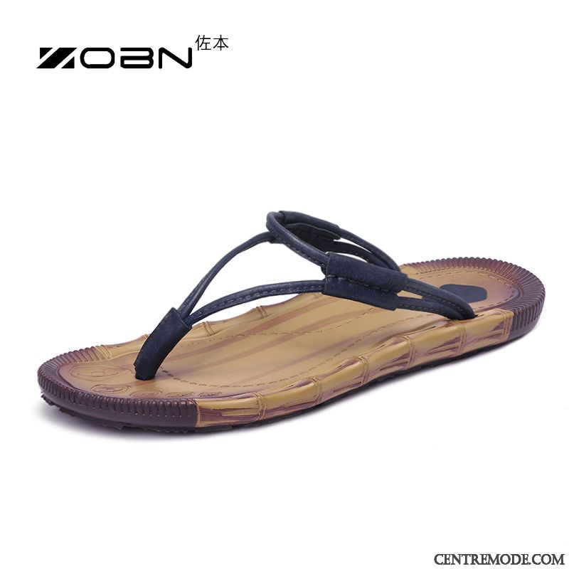 Tongs Homme Mode Plage Tongs Chaussons Été Sandales Derbies Noir