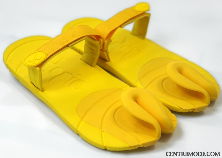 Tongs Homme Plage Citron En Cuir Tongs Chaussons Été Fantaisie Jaune