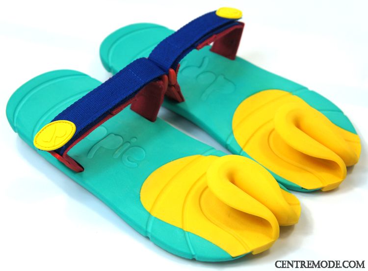 Tongs Homme Plage Citron En Cuir Tongs Chaussons Été Fantaisie Jaune
