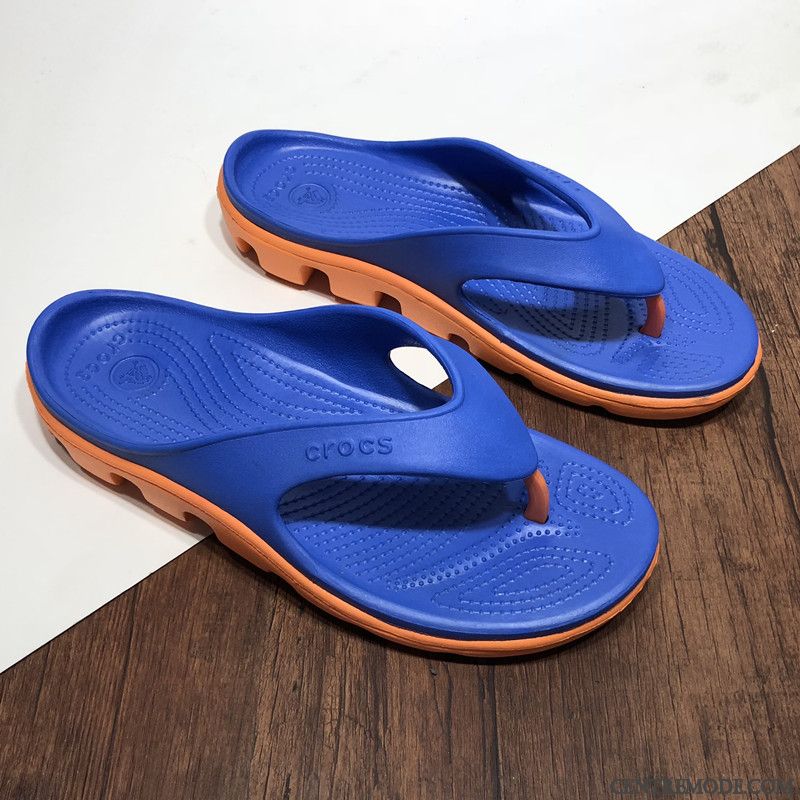 Tongs Homme Porter Été Plage Décontractée Antidérapant De Plein Air Bleu Gris