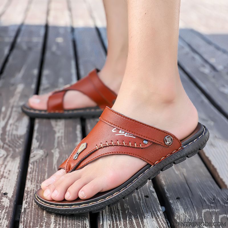 Tongs Homme Sandales Été Antidérapant Tongs Chaussons Plage Tendance Bleu