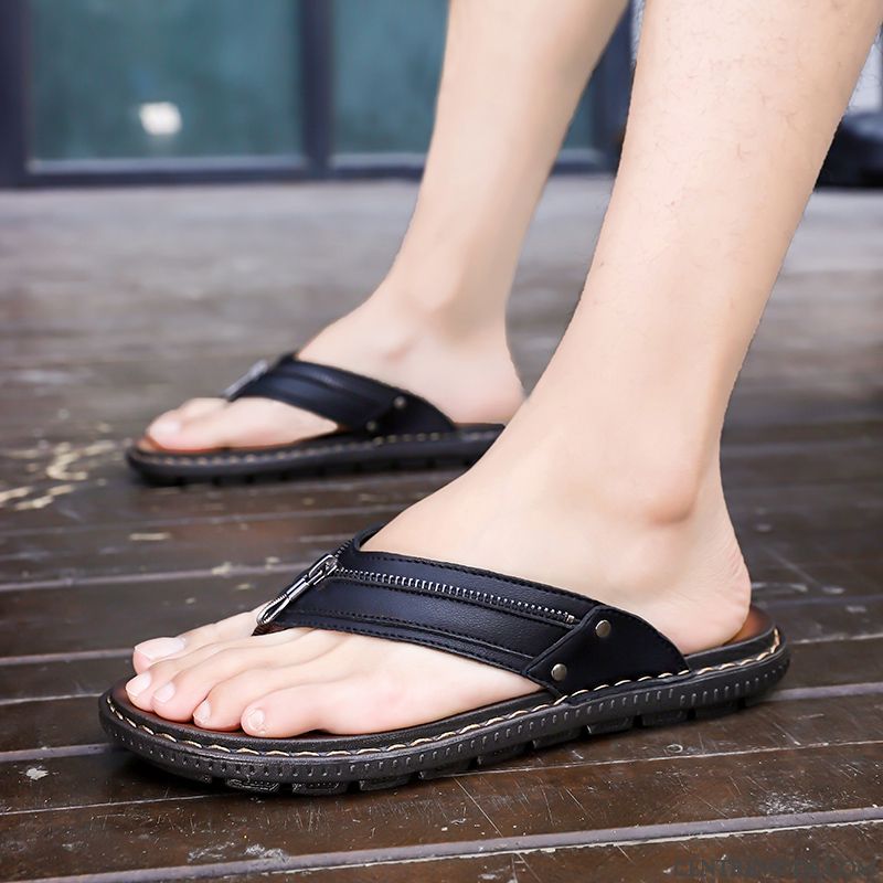 Tongs Homme Sandales Été Antidérapant Tongs Chaussons Plage Tendance Bleu