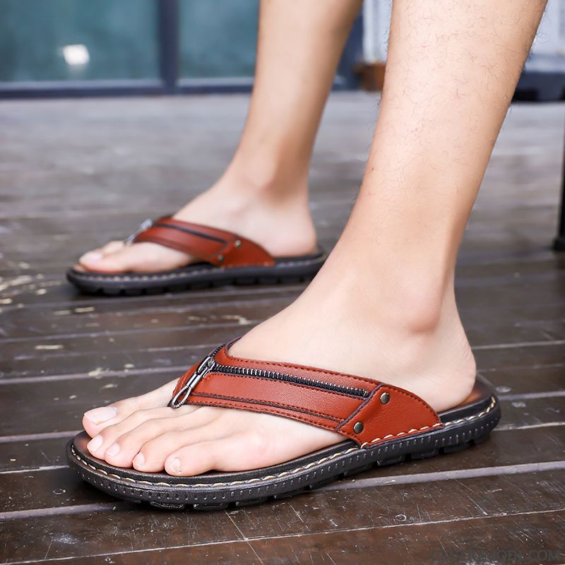 Tongs Homme Sandales Été Antidérapant Tongs Chaussons Plage Tendance Bleu