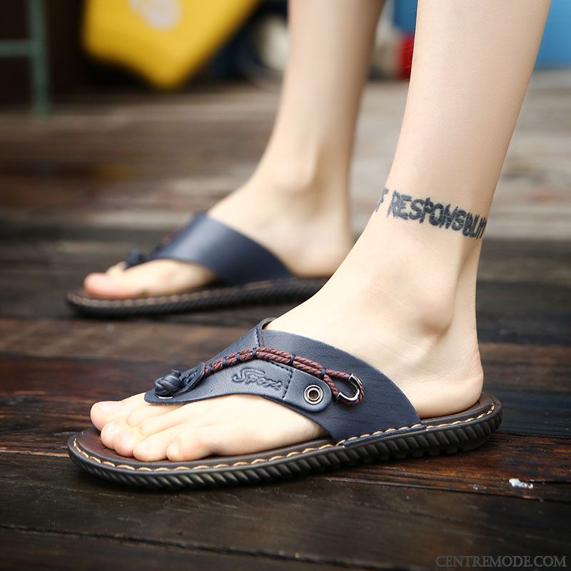 Tongs Homme Tendance Mode Tous Les Assortis Outwear Sandales Été Bleu