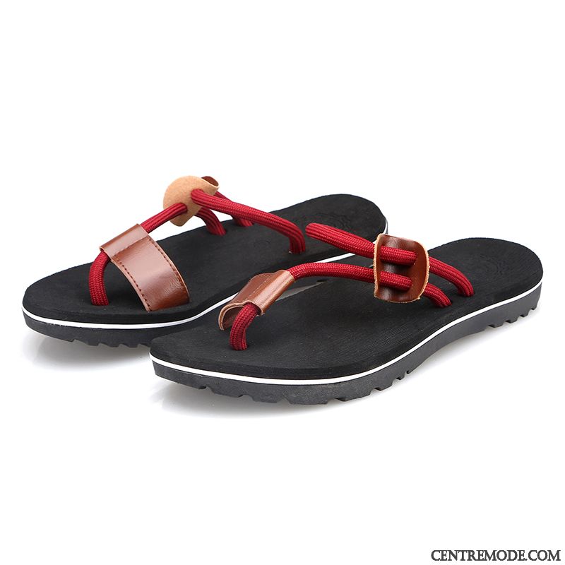 Tongs Homme Tendance Été Antidérapant Personnalité Tongs Chaussons Brun