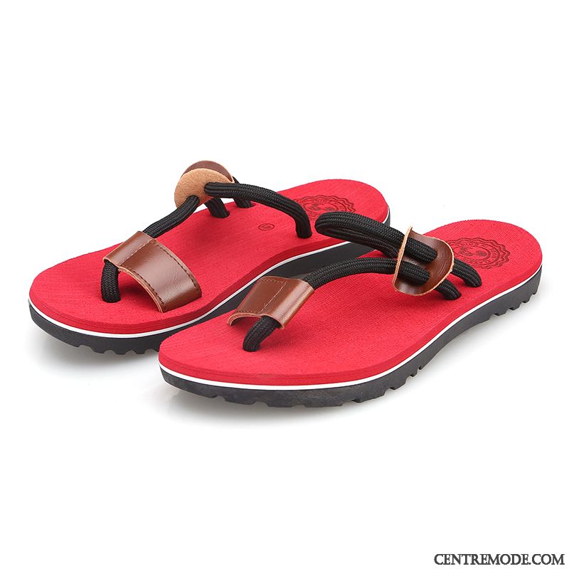 Tongs Homme Tendance Été Antidérapant Personnalité Tongs Chaussons Brun