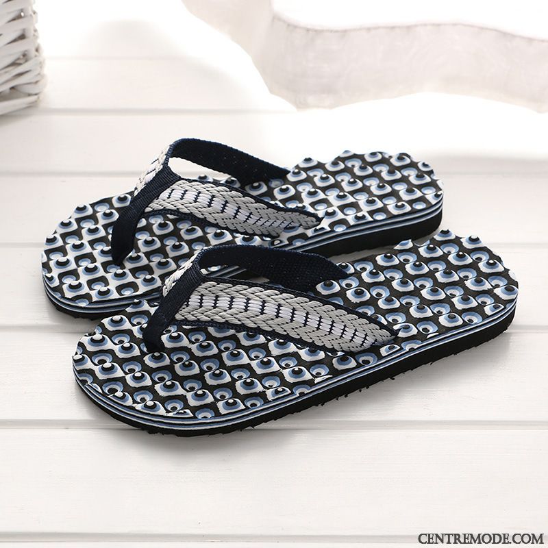 Tongs Homme Tongs Chaussons Plage Décontractée Massage Brun Foncé