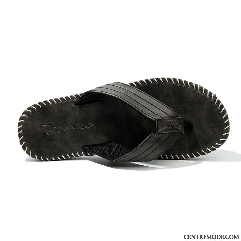 Tongs Homme Tongs Chaussons Plage Respirant Sandales Porter De Plein Air Marron