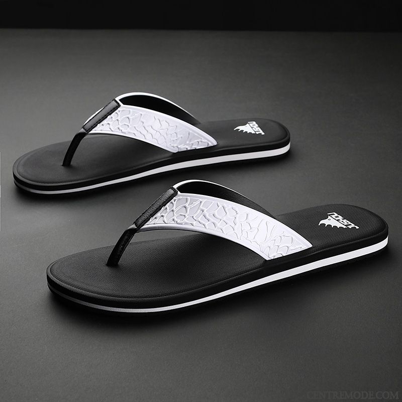 Tongs Homme Été Mode Antidérapant Outwear Personnalité De Plein Air Noir
