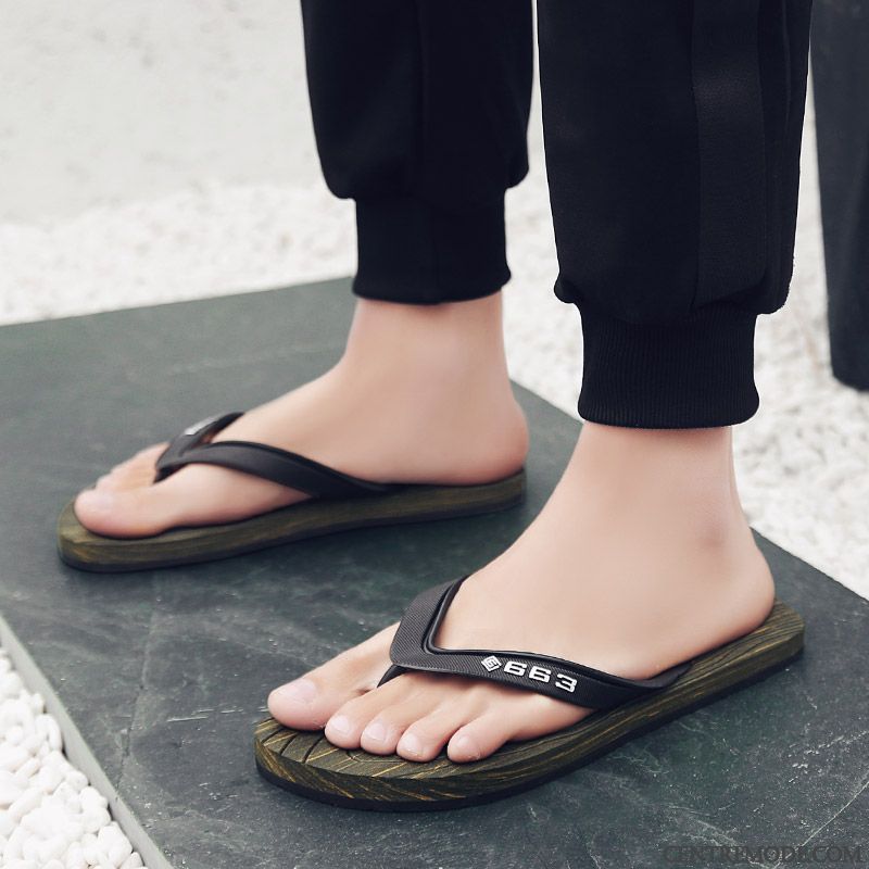 Tongs Homme Été Tongs Chaussons Mode Plage Antidérapant Sandales Rouge
