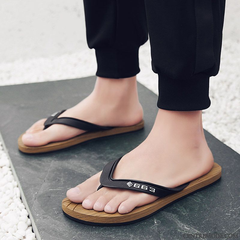 Tongs Homme Été Tongs Chaussons Mode Plage Antidérapant Sandales Rouge
