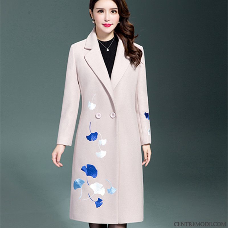 Trench En Laine Femme Tomate Vert Printanier, Manteau Long Femme Solde Pas Cher