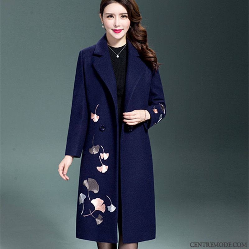 Trench En Laine Femme Tomate Vert Printanier, Manteau Long Femme Solde Pas Cher