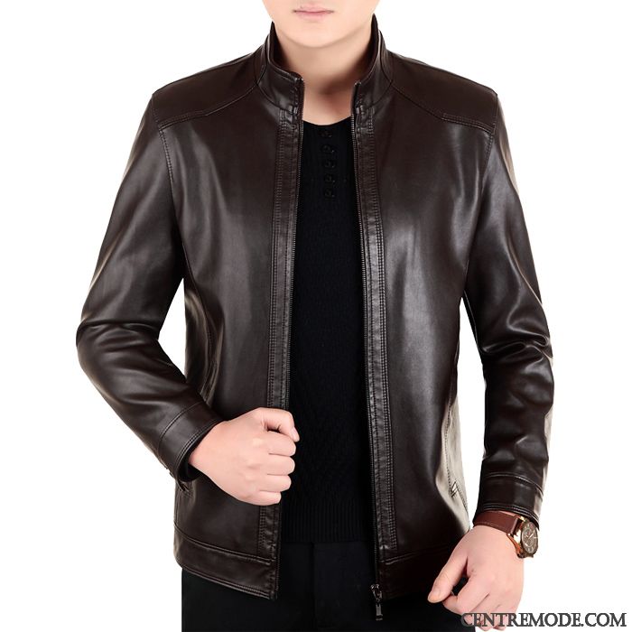 Vente Blouson Cuir, Blouson Cuir Marron Homme Vert Pâle Rouge