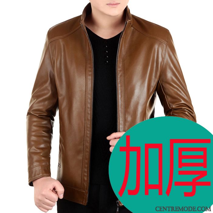 Vente Blouson Cuir, Blouson Cuir Marron Homme Vert Pâle Rouge